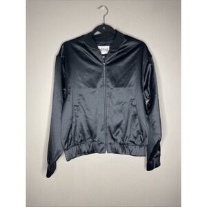 Edited By Remi Bader Women's Black Zip Up Bomber Jacket Size XSmall NWT